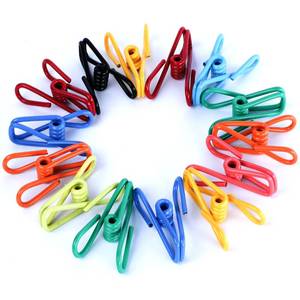 lot 10374 image: Riveda 30 Pack Assorted Chip Bag Clips Utility - PVC 2 Inch Coated Colorful Sealer for Sealing Food - Paper Holder, Clothesline Clip for Laundry Hanging, Kitchen Bags, Multipurpose Clothes Pins