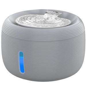 lot 10391 image: SIBAYS 3.5L118oz Large Capacity Cat Water Fountain, Automatic Quiet Pet Water Fountain for Cats Indoor Cat Drinking Fountain, Dog Water Bowl Dispenser with LED Light & Water Level Window(FS77, Grey)