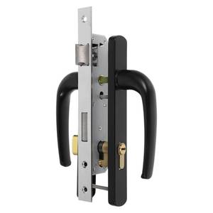 lot 10398 image: Gadpiparty Heavy Duty Handle with Lock Aluminum Alloy Entrance Lever for Use Black Finish Security for Split and Garage Doors