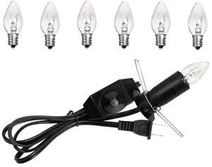 lot 10410 image: OHLGT 1 Pack Salt Lamp Cord Replacement with Dimmer Switch 5 feet Lamp Cord and 6-Pack Halogen Salt Lamp Bulbs(15 Watts)