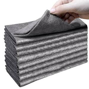 lot 10431 image: XANGNIER Thickened Magic Cleaning Cloth,8 Pcs Lint Free Cloth,Reusable Microfiber Cleaning Rag for Windows,Mirror,Glass,Car,Gray