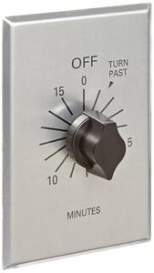 lot 10438 image: NSI TORK C515M Spring-Wound In-Wall Twist Timer with Commercial Style Metal Plate and 15-Minute Length for Automatic Shutoff of Motors or Lights, #12AWG, Metal-brushed Aluminum