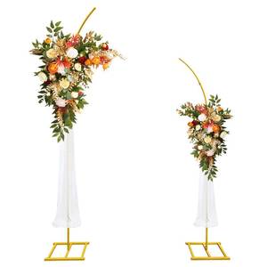 lot 11480 image: ZpigToor Metal Wedding Arch Stand,Set of 2 Gold Curved Top Arch Backdrop Stand Wedding Arches for Ceremony Birthday Anniversary Baby Shower Floral Stand Background Decoration (Gold,7.8FT & 6.7FT)