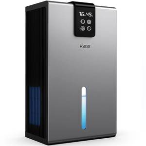 lot 11482 image: Dehumidifier, Dehumidifiers for Home, 98 OZ Water Tank, (1000 sq.ft) Quiet Dehumidifier for Basement Bedroom Bathroom with Humidity Display, Auto Shut Off, Relaxing 7 Color Ambient Light(Slategray)