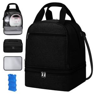 lot 11510 image: OCKLILY Pump Bag for Spectra S1 S2, Wearable Breast Pump Bags with Ice Pack, Pumping Bag with Waterproof Mat for Pump Accessories, Insulated Bottle Bags for Work Travel and Family, Black
