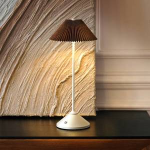 lot 11513 image: Cordless Rechargeable Touch-Control LED Table Lamp �� 3 Adjustable Color Temperatures, Lightweight & Portable, Matte Metallic Finish, Waterproof, Battery Operated for Indoor& Outdoor Use (White&Brown)