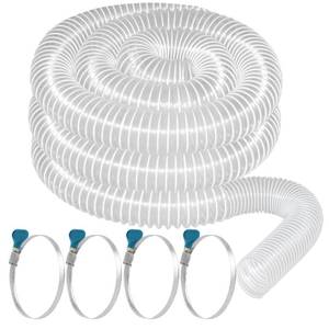 lot 11516 image: Heavy PVC Dust Collection Hose 2 12in. x 20, Puncture Resistant PVC Dust Collection Hose with Carbon Steel Wire Coil for Woodworking, Workshops, Dust Collectors