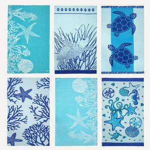 lot 11526 image: LANE LINEN Beach Towels 6 Pack, Oversized Pre-Washed Large Stylish Pool Towels for Adults, Quick Dry Lightweight Travel Towel, 39in.x71in. - Coral Beach