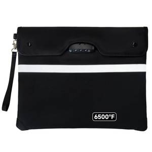 lot 12273 image: Upgraded 6500°F Fireproof Document Bag with Lock, Waterproof 9-Layer Heat Insulated  Dual-Liner Card Slot Money Bag with ZipperReflective Strip for Passport, Important Paper, Cash(15 x 12In)