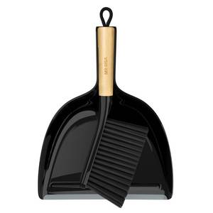 lot 12274 image: MR.SIGA Dustpan and Brush Set, Portable Cleaning Brush and Dustpan Combo with Bamboo Handle, Black, 1 Set