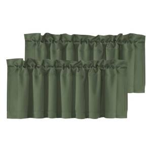 lot 12283 image: H.VERSAILTEX Blackout Kitchen Curtain Valances,Short Window Valance Curtains for Living RoomBedroomBathroom Privacy Decorative Rod Pocket��2 Panels��52in. W x 18in. L, Bronze Green