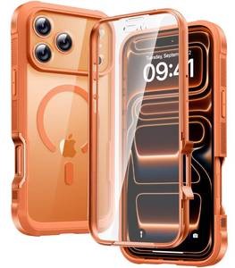lot 12299 image: Diaclara Magnetic Designed for iPhone 17 Pro Max Case Full Body BumperCompatible with MagSafe Military Drop Proof Cover with Built-in Touch Sensitive Anti-Scratch Screen Protector,Orange