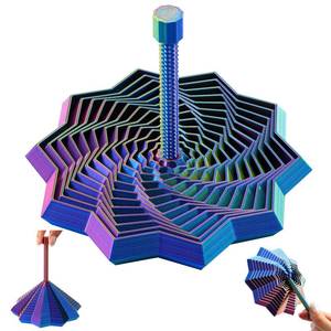 lot 12303 image: 3D Printed Star Easter Fidget Toys Adults Teen with Detachable Handle, Dual Motion Sensory Toys with Auditory Feedback,Color-Changing Spiral for Stress Relief and Focus,Gifts for ADHD and Office Desk