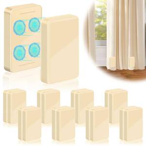 lot 12307 image: 16 Pcs Outdoor Curtain Weights, 8 Pairs Upgrade to Heavier Magnetic Drapery Weights, Plastic Wrapped Waterproof Curtain Magnets for Home Decor, Tablecloth, Patio, Shower, Outside Curtains-Beige