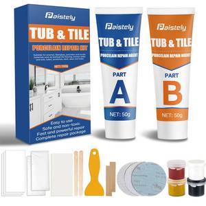 lot 12309 image: Porcelain Repair Kit, Waterproof Fiberglass Tub Repair Kits, Strong Tile Repair Kit, Non-Toxic Ceramic Tile Repair Kits Suitable for Ceramics, Porcelain, Resin, Granite, Marble, Quartz, etc (50g50g)