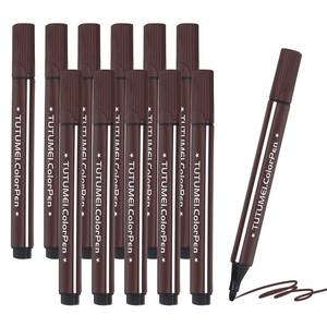 lot 12335 image: PATIKIL Coloring Markers, 12 Pack Coffee Brown Triangle Washable Coloring Drawing Doodling Markers Easy to Clean Bright Color Pen Bulk for Adult Coloring Books Home Office and Study Use