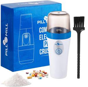 lot 12345 image: Small Electric Pill Crusher Fine Powder by Pill Mill - Pill Grinder Fine Powder - Powder Grinder for Elderly, Medicine Grinder for Small and Large Tablets, Triturador de Pastillas Medicinas (Used)