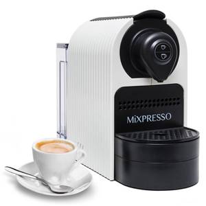 lot 13980 image: Mixpresso White Espresso Coffee Machine �� Compact 1400W Single Serve Coffee Maker Compatible with Nespresso OriginalLine Capsules, One-Touch Operation, 19-Bar Italian Pump, 27oz Water Tank