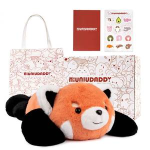 lot 13989 image: Niuniu Daddy 26in.  5LB Red Panda Study Buddy Weighted Stuffed Animals, Sensory Weighted Plush Toy for Adults Kids, Giant Stuffed Red Panda Pillow as Gift for Birthday Include Bag Sticker Card