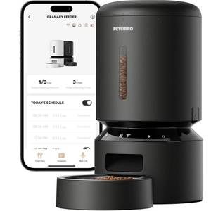 lot 1182 image: PETLIBRO Automatic Cat Feeder, 5G WiFi Automatic Dog Food Dispenser with Freshness Preservation, 5L Timed Pet Feeder with Low Food Sensor, Up to 10 Meals Per Day, Granary Black