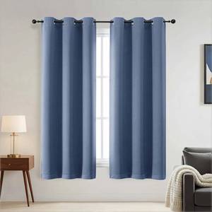 lot 1186 image: Ebesto 100percent Blackout Curtains 63 Inch Length - Solid Thick Soft Fabric Thermal Insulated Grommet Blackout Curtains for Bedroom Dining Room, 2 Panels, Denim Blue, 2x40Wx63L Inches