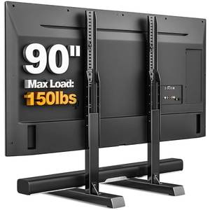 lot 1194 image: Universal TV Legs, Table Top TV Stand Base with Height Adjustable for Most 37 to 90 Inch TVs, Holds up to 150lbs with Cable Management, Max VESA 800x600mm, Black (Black)