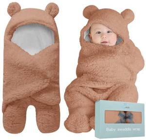 lot 2313 image: BlueMello Baby Swaddle Blanket  Ultra-Soft Plush Essential for Infants 0-6 Months  Receiving Swaddling Wrap Brown  Ideal Newborn Registry and Toddler Boy Accessories  Perfect Baby Girl Shower Gift