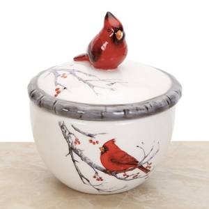 lot 2316 image: Bits and Pieces - Ceramic Cardinal Trinket Box - Cardinal Keepsake and Jewelry Box - Home D�cor
