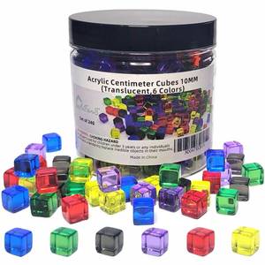 lot 2329 image: AiFanS 240 Pieces Centimeter Cubes, CountingSorting Toy,Plastic Math Cubes,Early Development Activity Games with Portable Box(Translucent,6 Colors)
