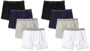 lot 2334 image: Calvin Klein Kids Boys Modern Cotton Boxer Brief Underwear 8-Pack, Basic Pack, Medium
