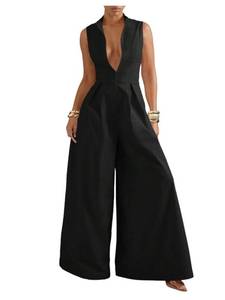 lot 2336 image: Verdusa Womens Zip Up Wide Leg Jumpsuits Sleeveless One Piece Jumpsuit Formal Dressy Casual Spring Outfits Black Medium