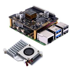 lot 2343 image: GeeekPi P30 PoE HAT for Raspberry Pi 5, with Official Pi 5 Active Cooler