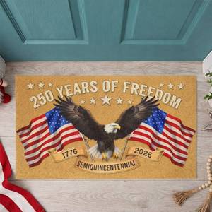 lot 2344 image: PaxNotunnxa America 250th Anniversary Door Mat,4th of July Patriotic Coir Door Mat with Bald Eagle & Stars Mat,17in.x28in. Non-Slip Independence Day Freedom Memorial Day Porch Front Decor