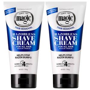 lot 2352 image: SoftSheen-Carson Magic Razorless Shaving Cream, Depilatory Hair Removal Cream for Body Hair, Regular Strength, Works in 4 Minutes, 2 Count