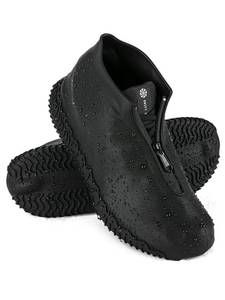 lot 2388 image: Zbyoujer Waterproof Rain Shoe Covers, Silicone Overshoes with Zipper Non-slip Galoshes for Men and Women