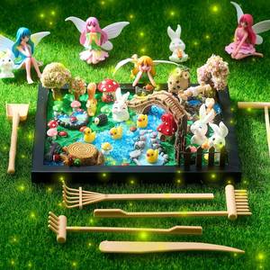 lot 2398 image: Soulchen Zen Garden Kit for Tbale Decor Christmas Sand Zen Garden Gifts Mini Sandbox Set with Black Wooden Tray, Sand, Tools & Accessories Japanese Gifts for Meditation Room Office Home(Duck)