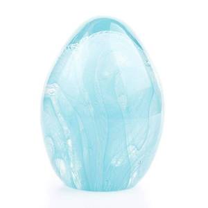 lot 2408 image: QFkris Crystal Blessings Paperweight Easter Eggs 3.4in. Blown Glass Art Figurine Collectibles Desk Decor (Sky Blue)