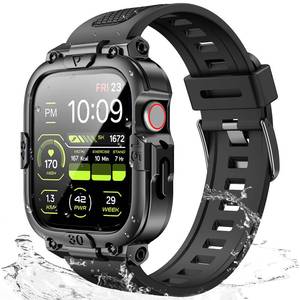 lot 2409 image: Dsytom Waterproof Case with Band Compatible for Apple Watch Band 45mm 44mm 41mm 40mm for Men ,Rugged Shockproof Smartwatch Strap Protective Bumper Cover with Built-in Tempered Glass Screen Protector