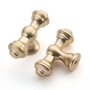lot 2425 image: Asidrama 10 Pack Brushed Brass Cabinet Knobs - Gold Dresser & Drawer Knobs for Kitchen Cabinet Hardware