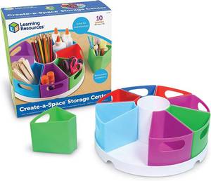 lot 3675 image: Learning Resources Create a Space Storage Center - Toy Desk Organizer, Classroom Workspace Must Haves, Homeschool Organization, Arts & Crafts , Caddy, Office & Teacher Supplies
