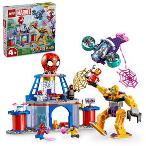 lot 3677 image: LEGO Marvel Team Spidey Web Spinner Headquarters Building Toy - Pretend Play Spidey and His Amazing Friends Toys Playset for Boys & Girls, Ages 4 Years - 3 Superhero Minifigures - 10794