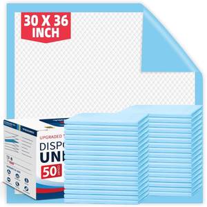 lot 3696 image: BIGGMED Tear-Resistant Disposable Bed Pads 30in. x 36in. 50 Count Absorbent Underpads, Chux Thicker Extra Large Incontinence Bed Pads, Pee Pads for Adults, Kids, Elderly, Pets