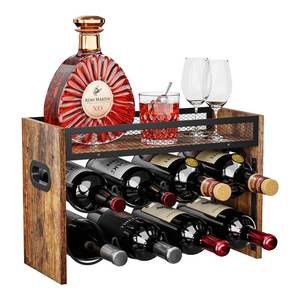 lot 3700 image: KLM 2-Tier Wine Rack, can Hold 8 Bottles.Suitable for Home Kitchens, Restaurants, Food Pantries, cabinets, and Bars.