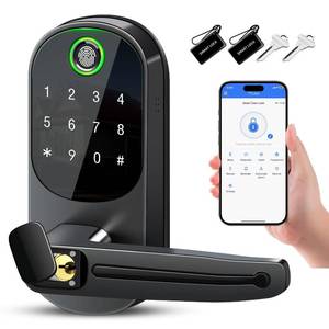 lot 3702 image: Smart Lock with Handle,Fingerprint Keyless Entry Door Lock,App Control,Keypad Deadbolt with Auto Lock,One-Time Codes,for Front Door,Airbnb & Rental Property,Easy Installation