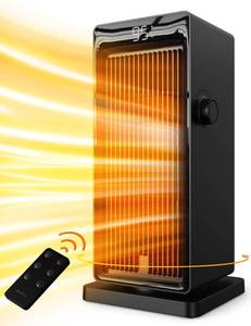 lot 3705 image: SANVINDER Space Heater, 1500W Space Heaters for Indoor Use Electric Heater for Bedroom, ECO Thermostat 90° Oscillating 24H Timer, Fast Heating, Remote Control, Safe for Home Office Room