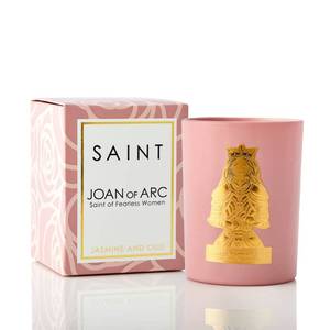 lot 4347 image: SAINT Joan of Arc Scented Candle with Prayer and Prayer Coin, Saint of Fearless Women, Soy Coconut Aromatherapy Candle with 80 Hour Burn Time, Special Edition