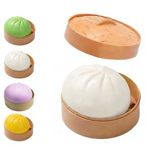 lot 4353 image: Dumpling Squishy Mystery Dumpling Squishy Stress Balls Fidget Sensory Toy Soft Squeeze Decompression Dough for Adults (White)