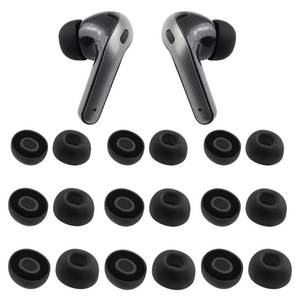 lot 4364 image: NANLANFAN Replacement Silicone Ear Tips for TAGRY X08 Wireless Earbuds, 9 Pairs (SML, Black)