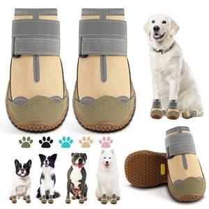 lot 4369 image: Dog Boots for Large Dogs, Medium Dog Boots & Paw Protectors for Hardwood Floors, Outdoor Dog Booties for Hot Pavement Winter Snow Hiking, Dog Shoes with Reflective Strips