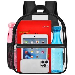 lot 4378 image: Oraben Clear Backpack Stadium Approved, Clear Bag 12 x 6 x 11 in, Small Transparent Backpack for Concerts, Sports Events, Festivals, Waterproof, Adjustable Straps, Women Men